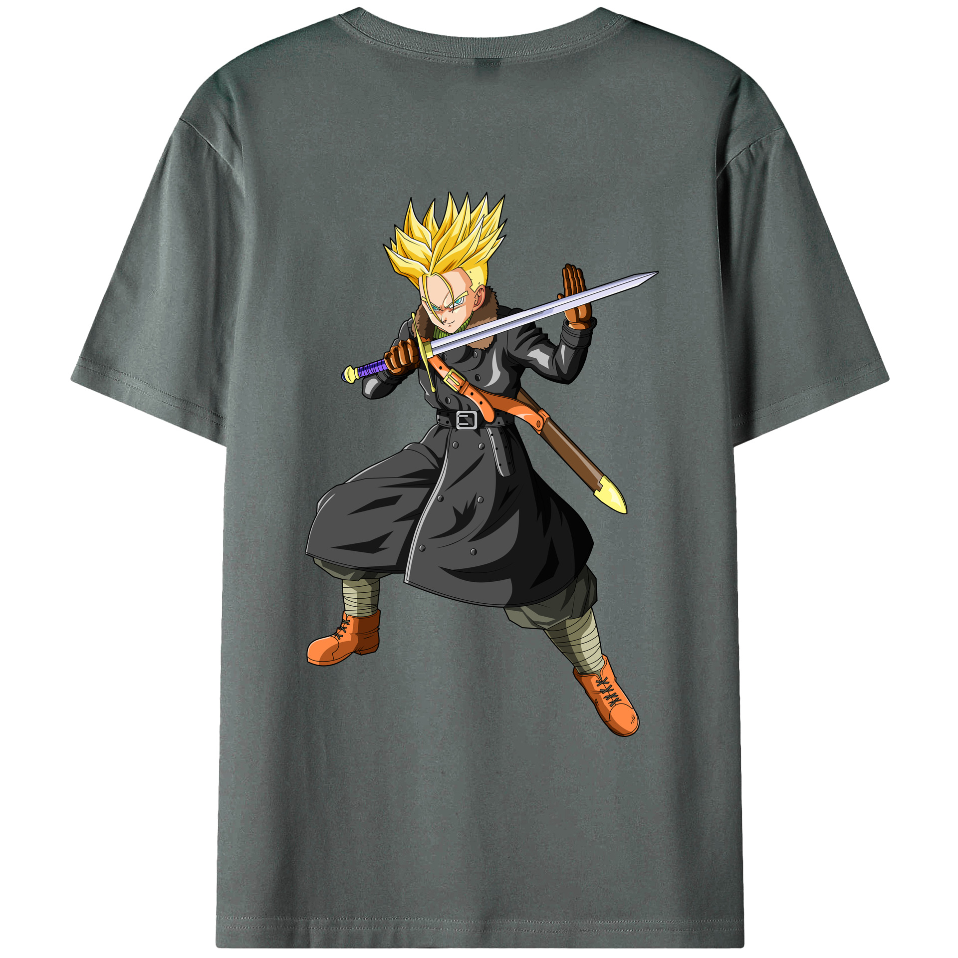 （画像用） ドラゴンボール トランクス（Torankusu）DRAGON BALL Trunks 綿100％ メンズ半袖Tシャツ（バックプリント） 通気性